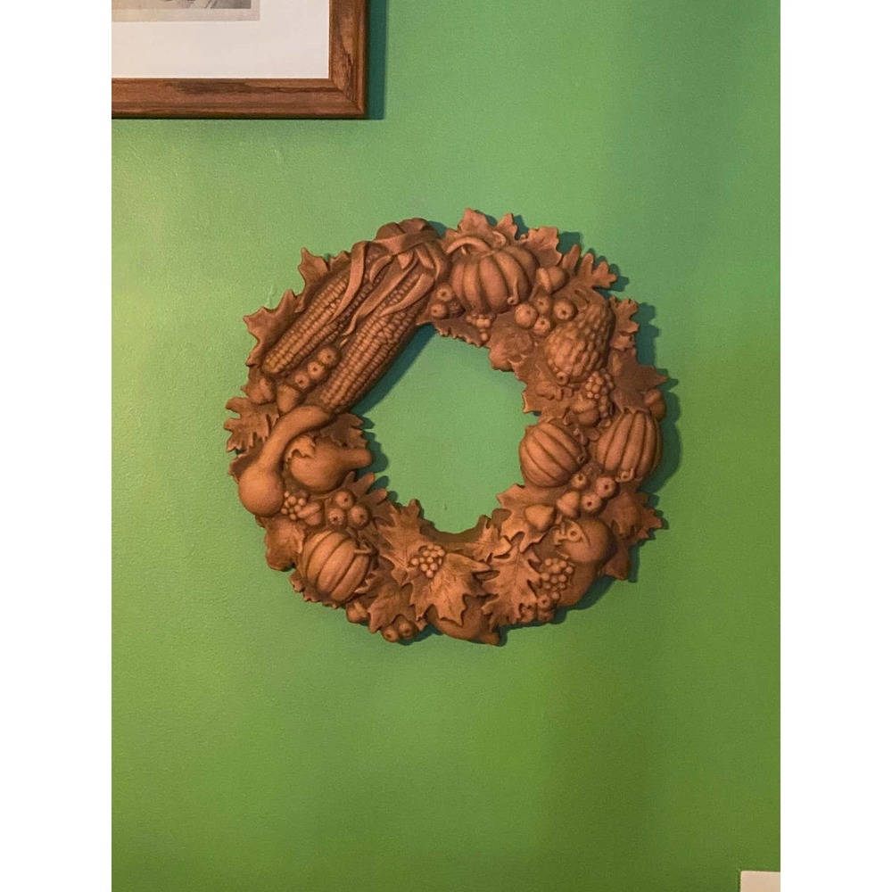 Ceramic Harvest Thanksgiving Wreath Wall Decor Table Centerpiece Harvest Decor
